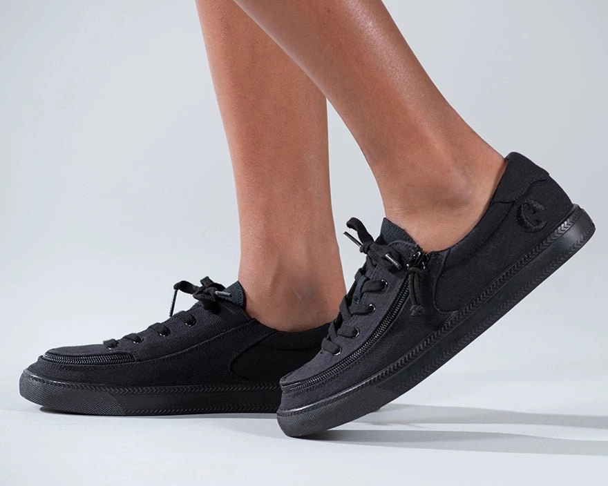 Kid's Black to the Floor Canvas BILLY Classic Lace Lows
