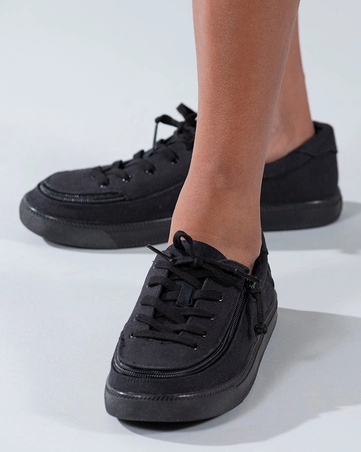 Kid's Black to the Floor Canvas BILLY Classic Lace Lows