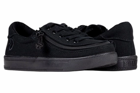Kid's Black to the Floor Canvas BILLY Classic Lace Lows