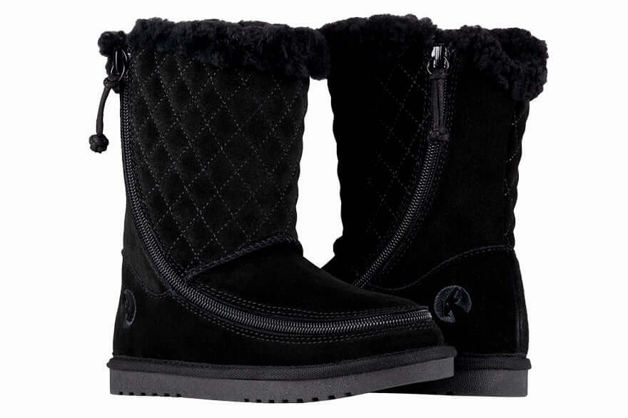 Kids Black BILLY Cozy Quilt Warm Lux Boots