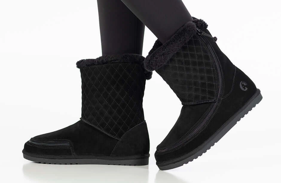 Kids Black BILLY Cozy Quilt Warm Lux Boots