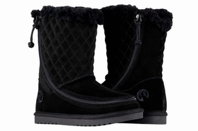 Kids Black BILLY Cozy Quilt Warm Lux Boots