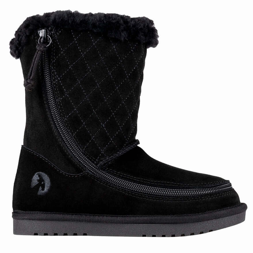 Kids Black BILLY Cozy Quilt Warm Lux Boots