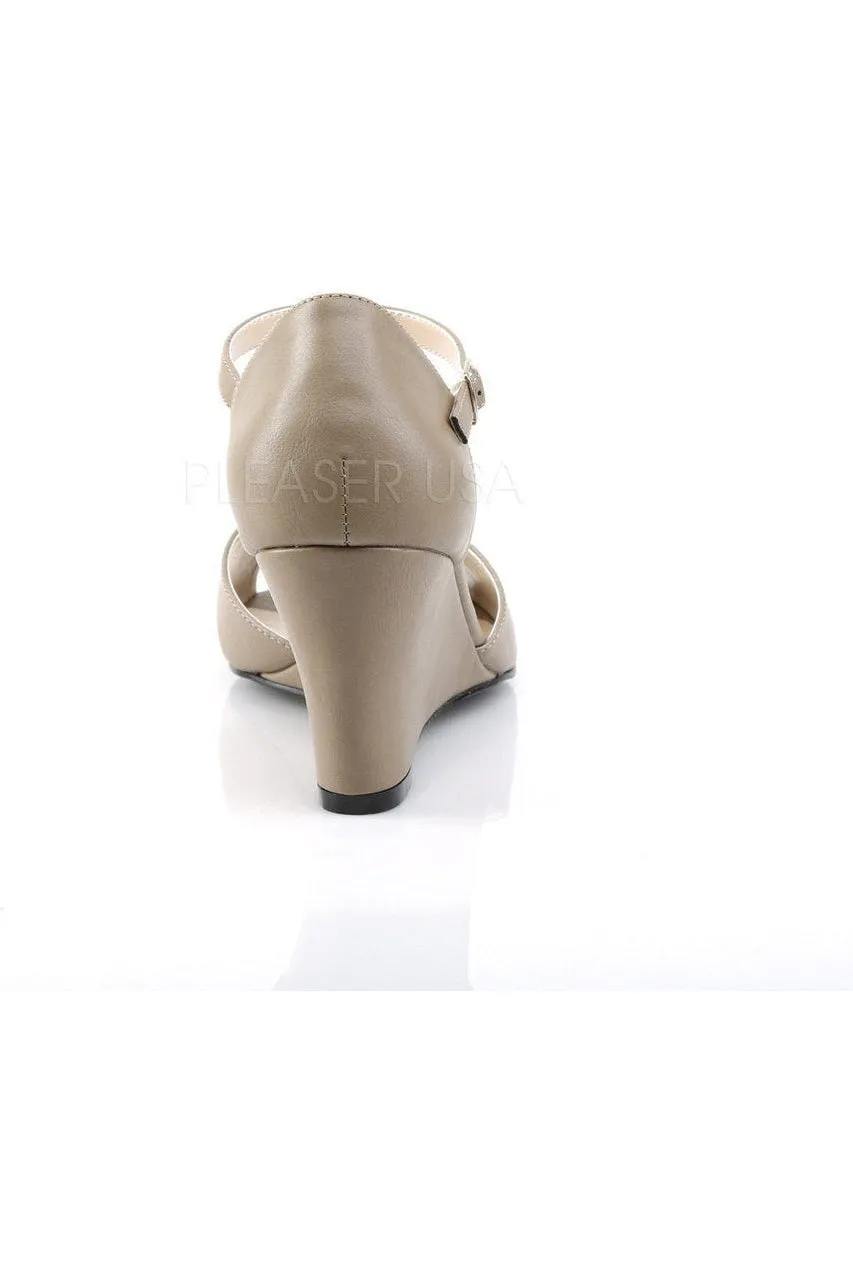 KIMBERLY-05 Wedge | Taupe Faux Leather