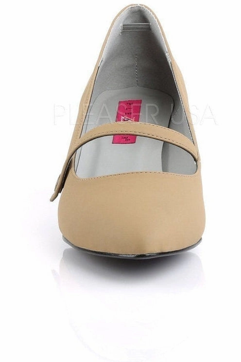 KITTEN-03 Pump  | Taupe Faux Leather