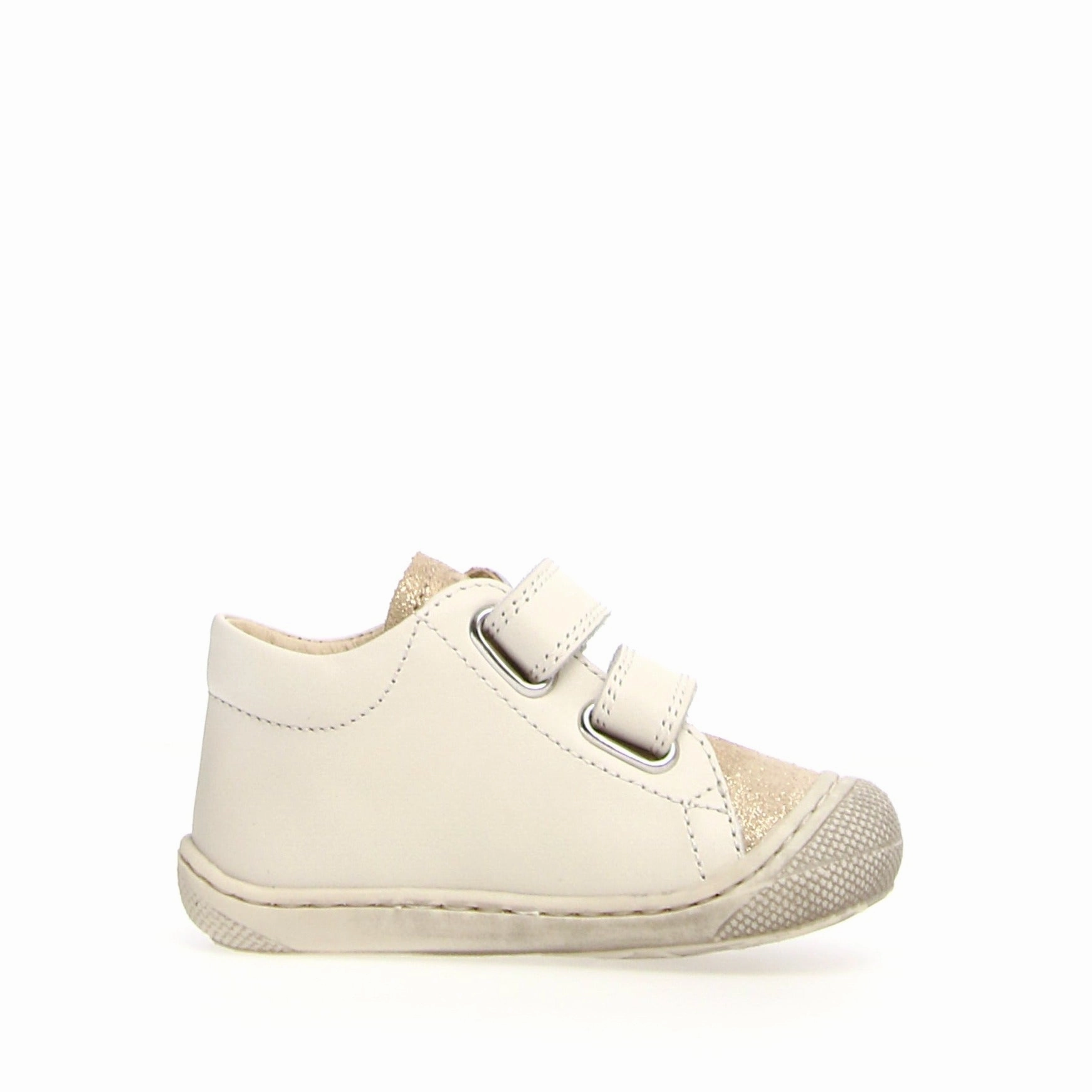 Kolde - Platinum-Milk Leather and Suede||Kolde - Sude et cuir blanc-dor