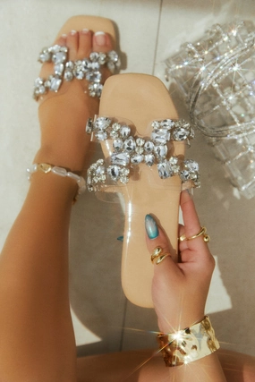 Liana Embellished Slip On Sandals