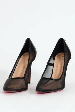 Lola 46 Mesh Court Stiletto - Black