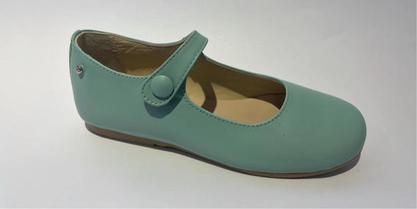 Manuela De Juan Girls Mimi Aqua Leather Mary Jane