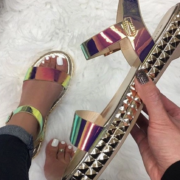 Meagan Multi Color Strappy Sandals