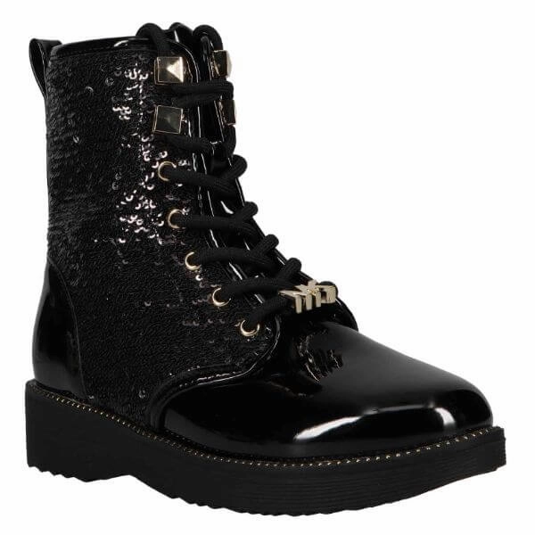 Michael Kors Haskell Drake Girls Black Leather Boots