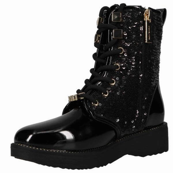 Michael Kors Haskell Drake Girls Black Leather Boots