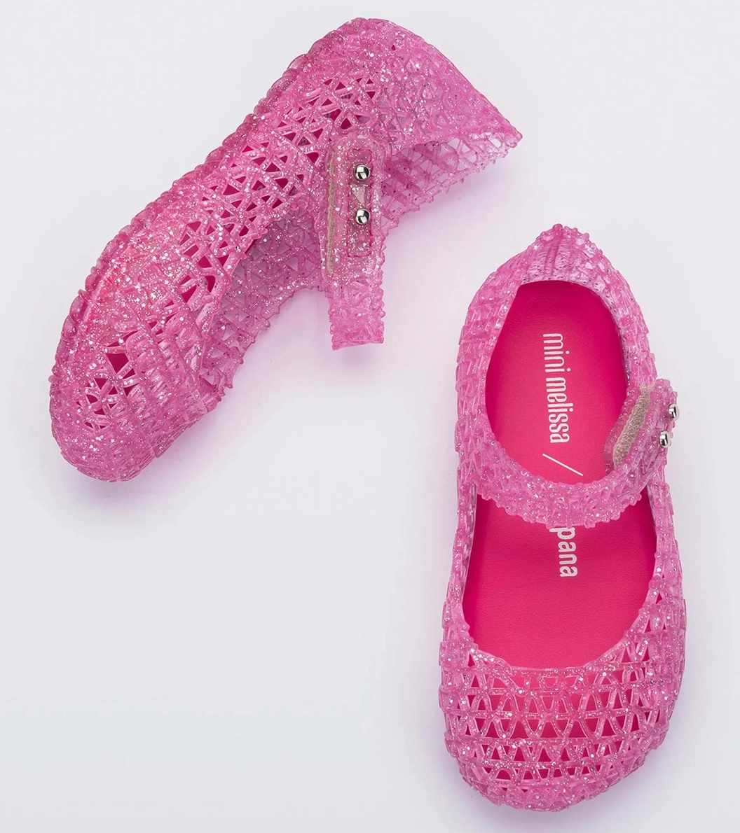 Mini Melissa Campana Glitter Pink Size 6 Toddler