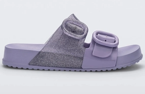 Mini Melissa Cozy Slide Lilac Glitter