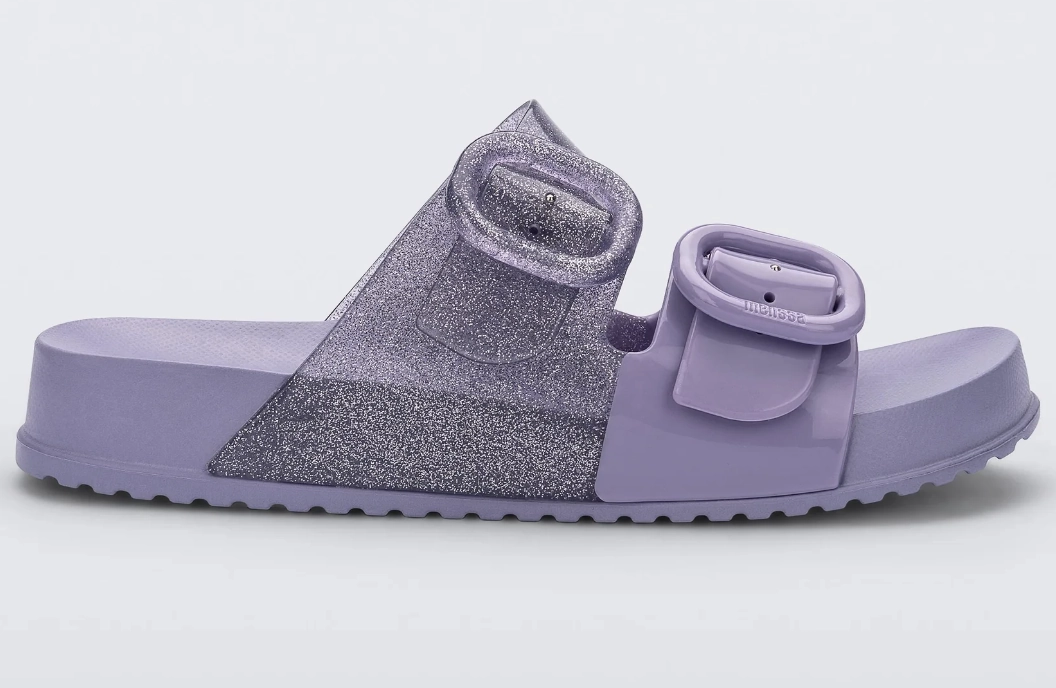 Mini Melissa Cozy Slide Lilac Glitter