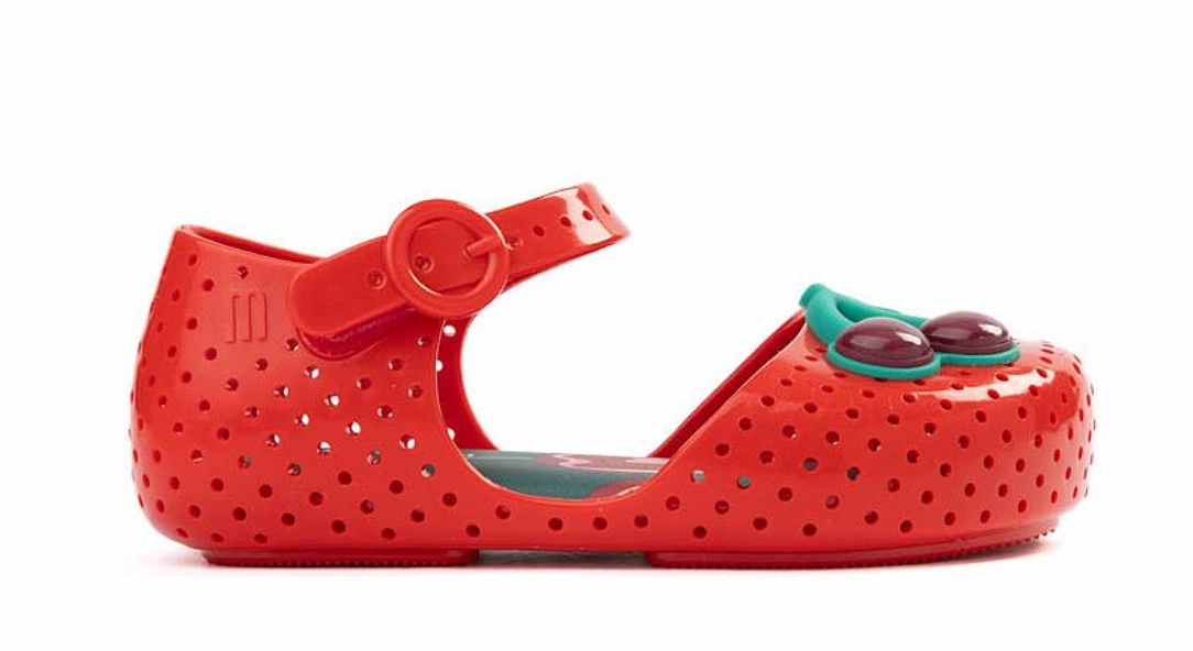 Mini Melissa Furadinha Pop Jelly Flat Baby Red/Green