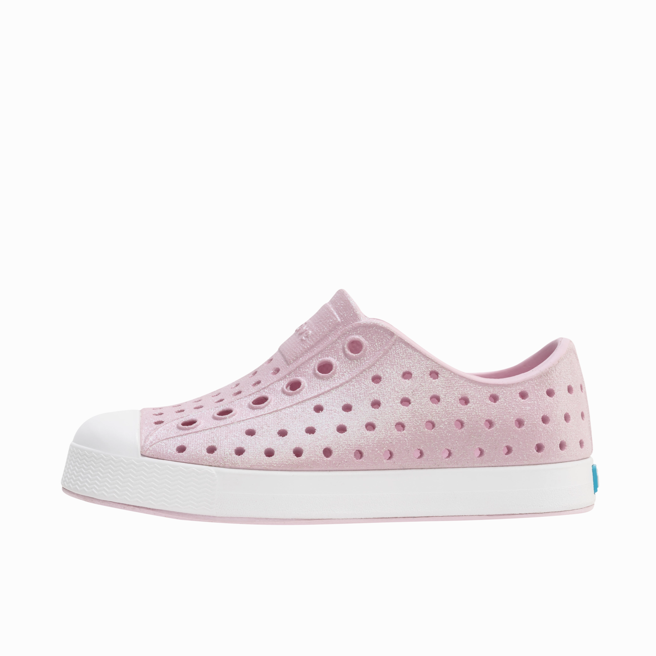 Native Shoes Barely Pink/Shell White Children's Jefferson Bio-Bling Shoe