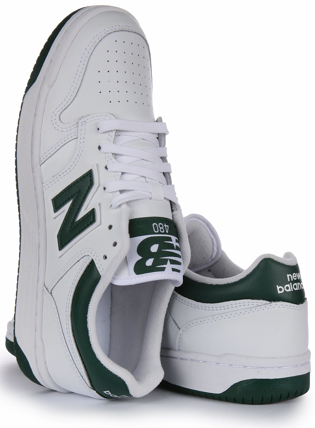 New Balance BB 480 LNG In White Green
