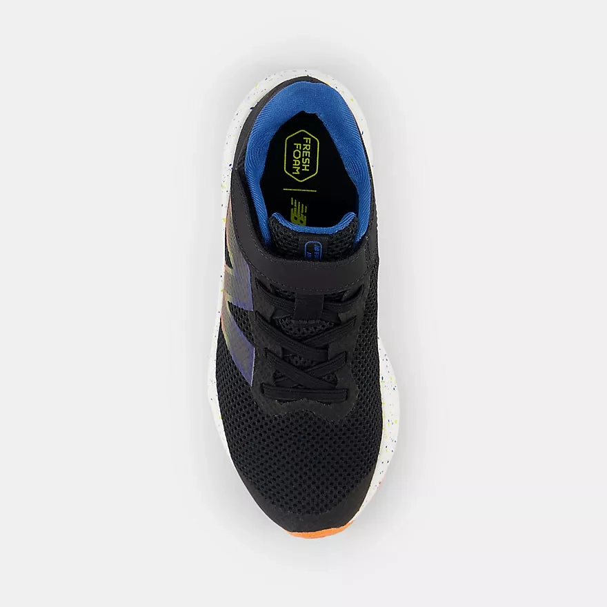 New Balance Black/Blue Agate/Blaze Orange Arishi v4 Bungee Lace Childrens Sneaker