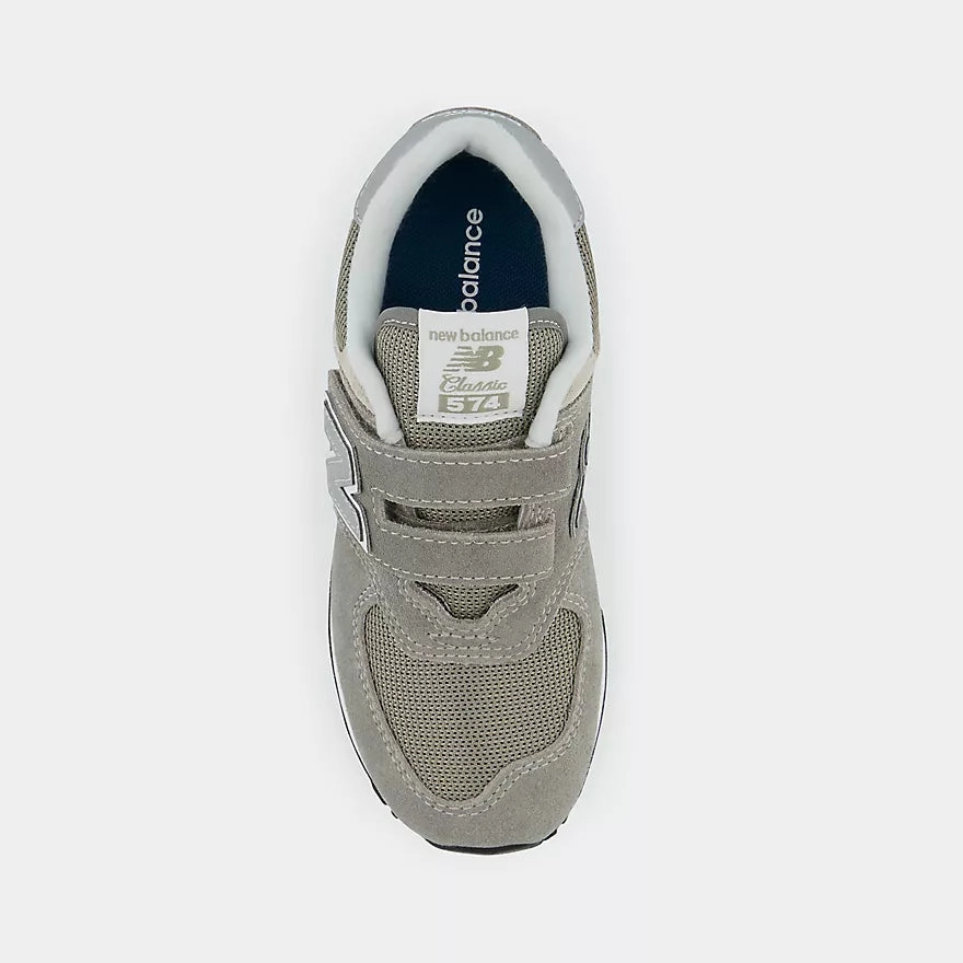 New Balance Grey 574 Core Hook & Loop Childrens Sneaker