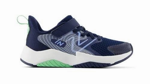 New Balance Navy Rave Run v2 Bungee Lace Childrens Sneaker