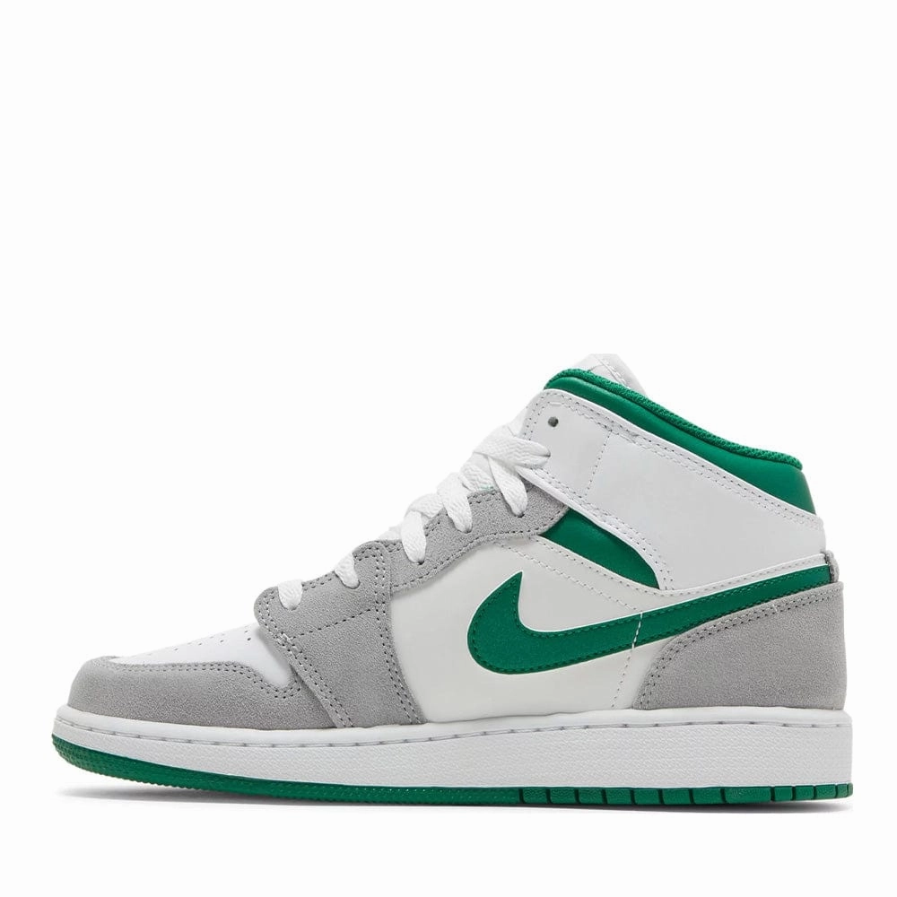 NIKE AIR JORDAN1 MID SE PINE GREEN GREY GS (NEW) NEW