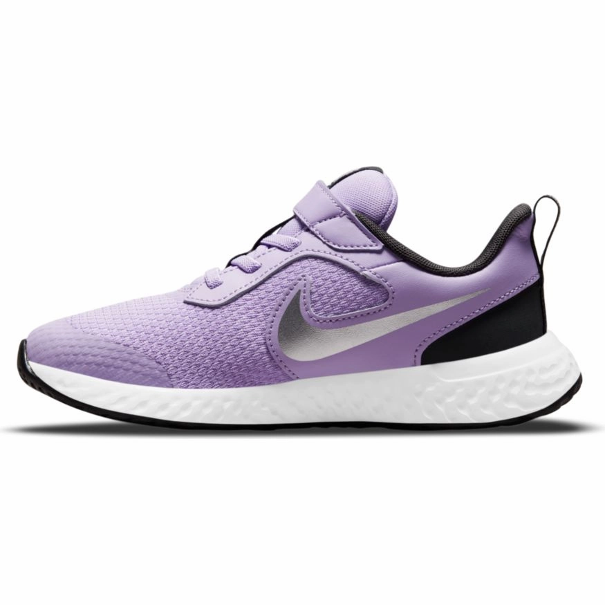 Nike Lilac/Metallic Silver Revolution 5 Childrens Sneaker