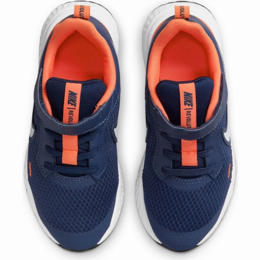Nike Midnight Navy/Orange Revolution 5 Childrens Sneaker