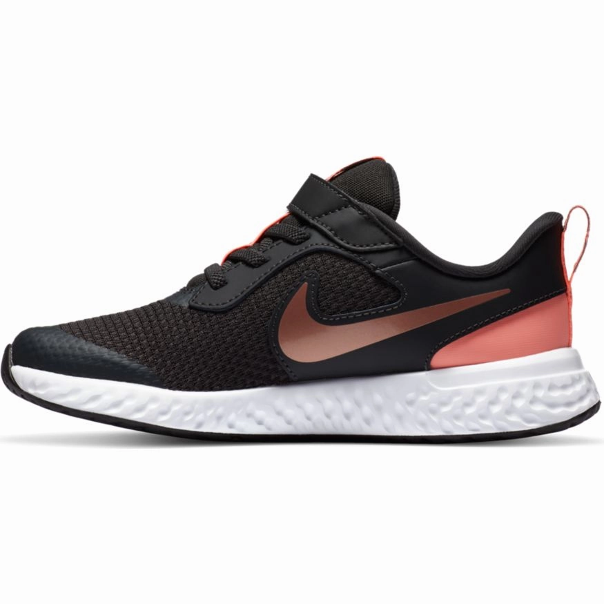 Nike Smoke Grey/Metallic Red Bronze Revolution 5 Childrens Sneaker