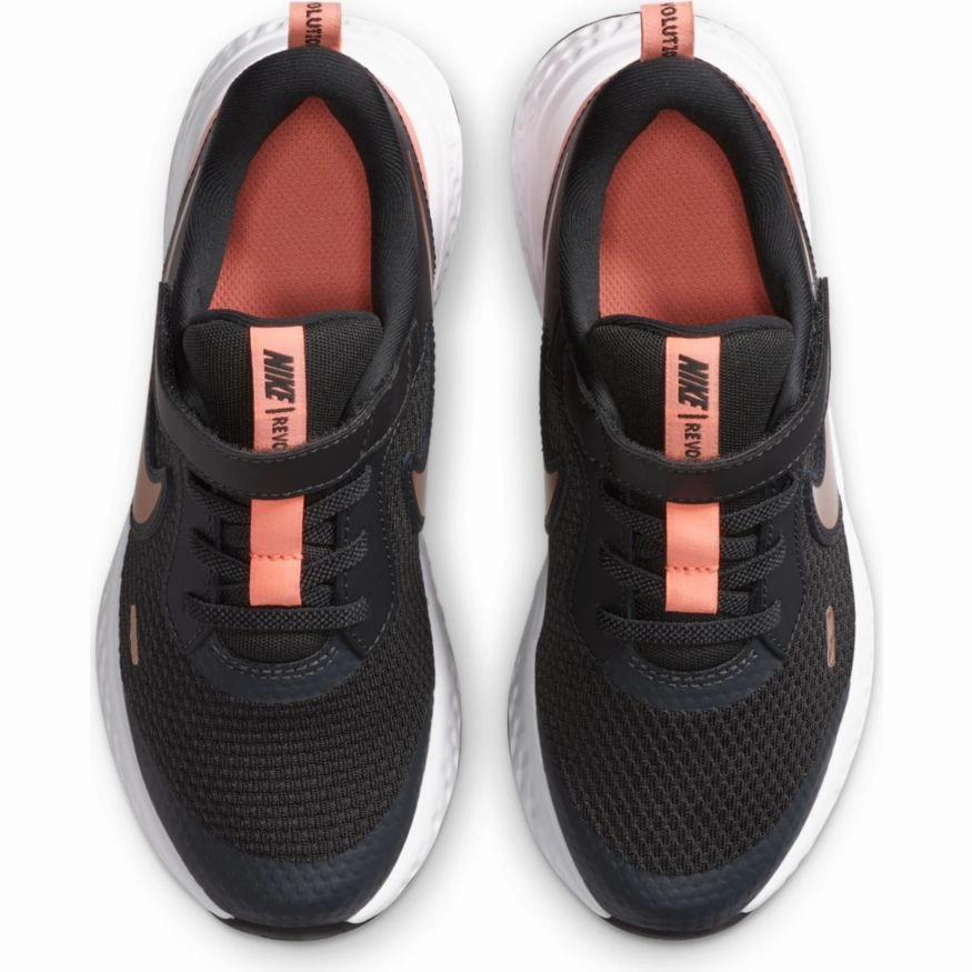 Nike Smoke Grey/Metallic Red Bronze Revolution 5 Childrens Sneaker