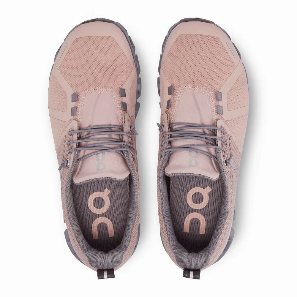 On Women's Cloud 5 Waterproof - Rose/Fossil
