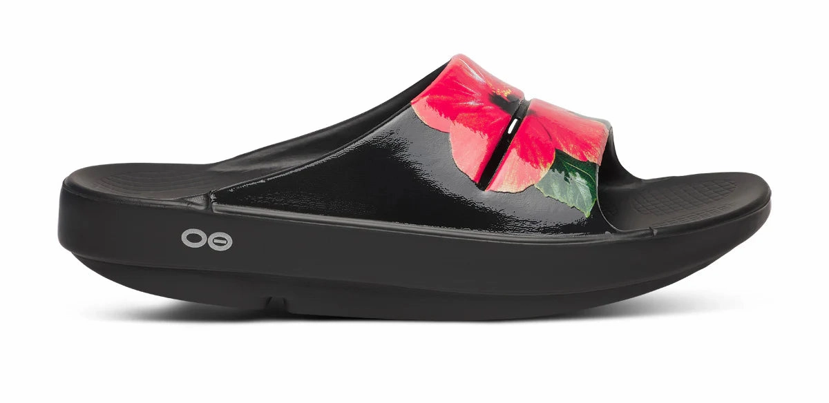 OOFOS OOAHH SLIDE HIBISCUS