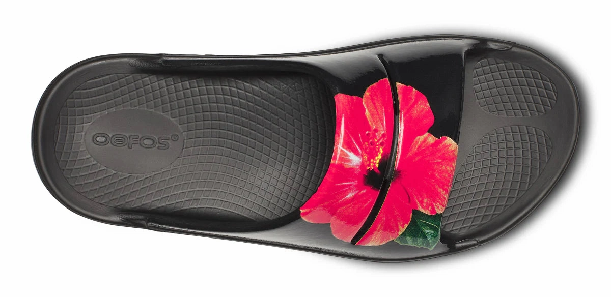 OOFOS OOAHH SLIDE HIBISCUS