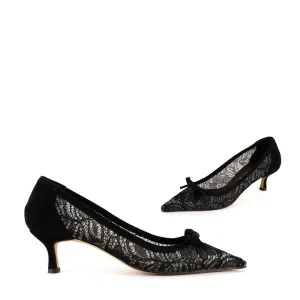 Orla - Lace Kitten Heel Pumps