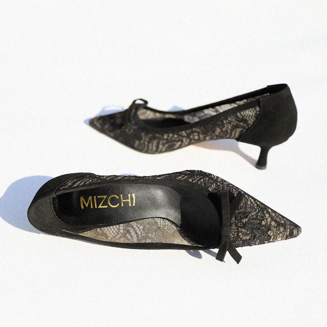 Orla - Lace Kitten Heel Pumps