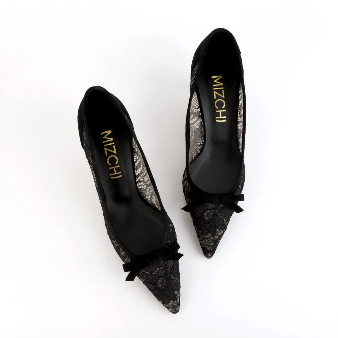 Orla - Lace Kitten Heel Pumps