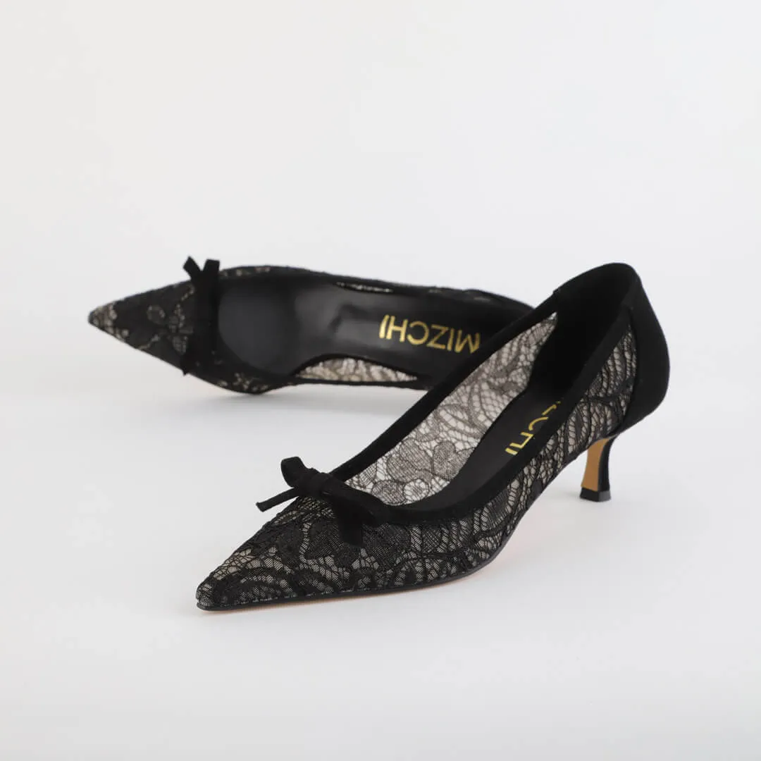 Orla - Lace Kitten Heel Pumps