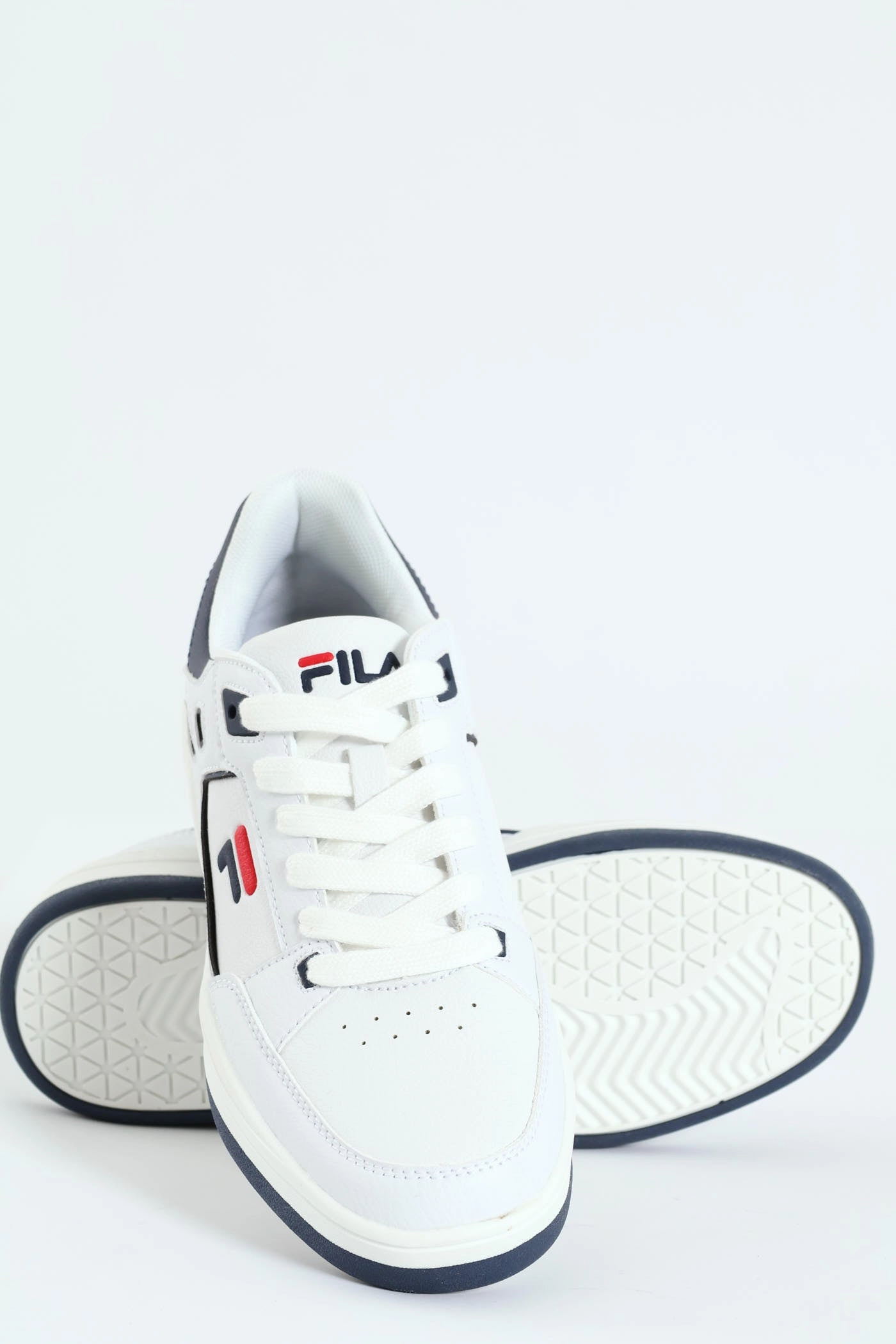 Owen Panel Block Lace Up Sneaker - White/Navy