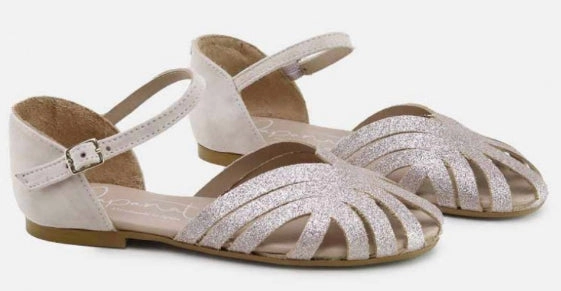 Papanatas Girls Glitter Design Star Carne Mary Jane