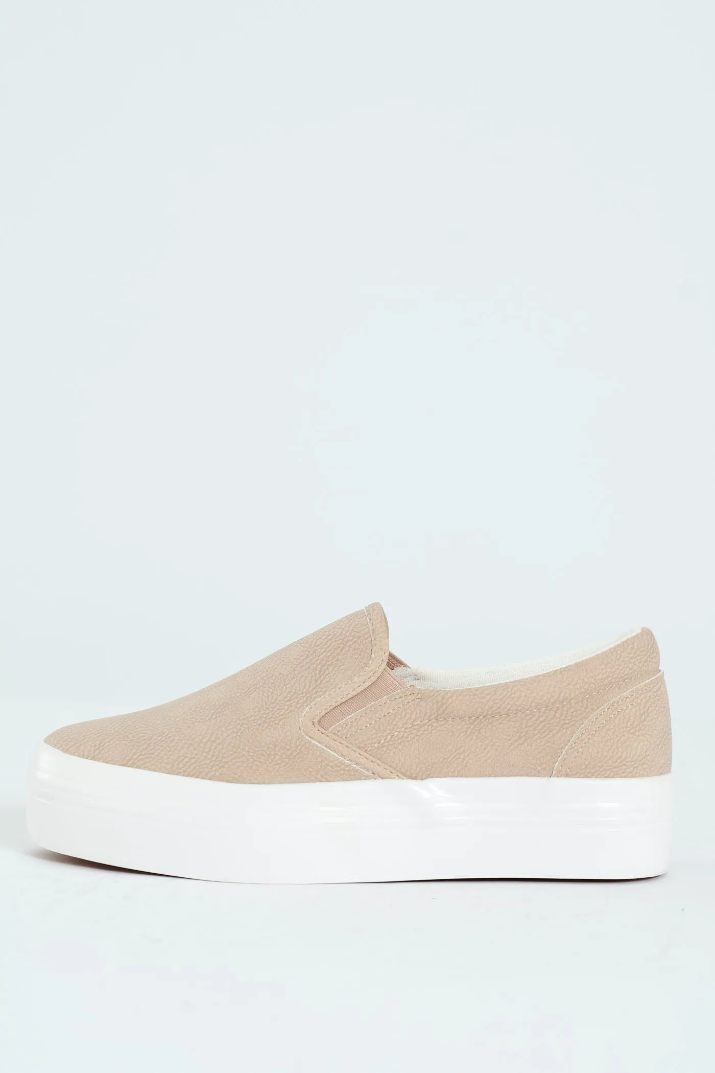 Plain Monoplatform Slip On Sneaker - Beige