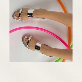 Qupid silver 2 Strap Sandals.