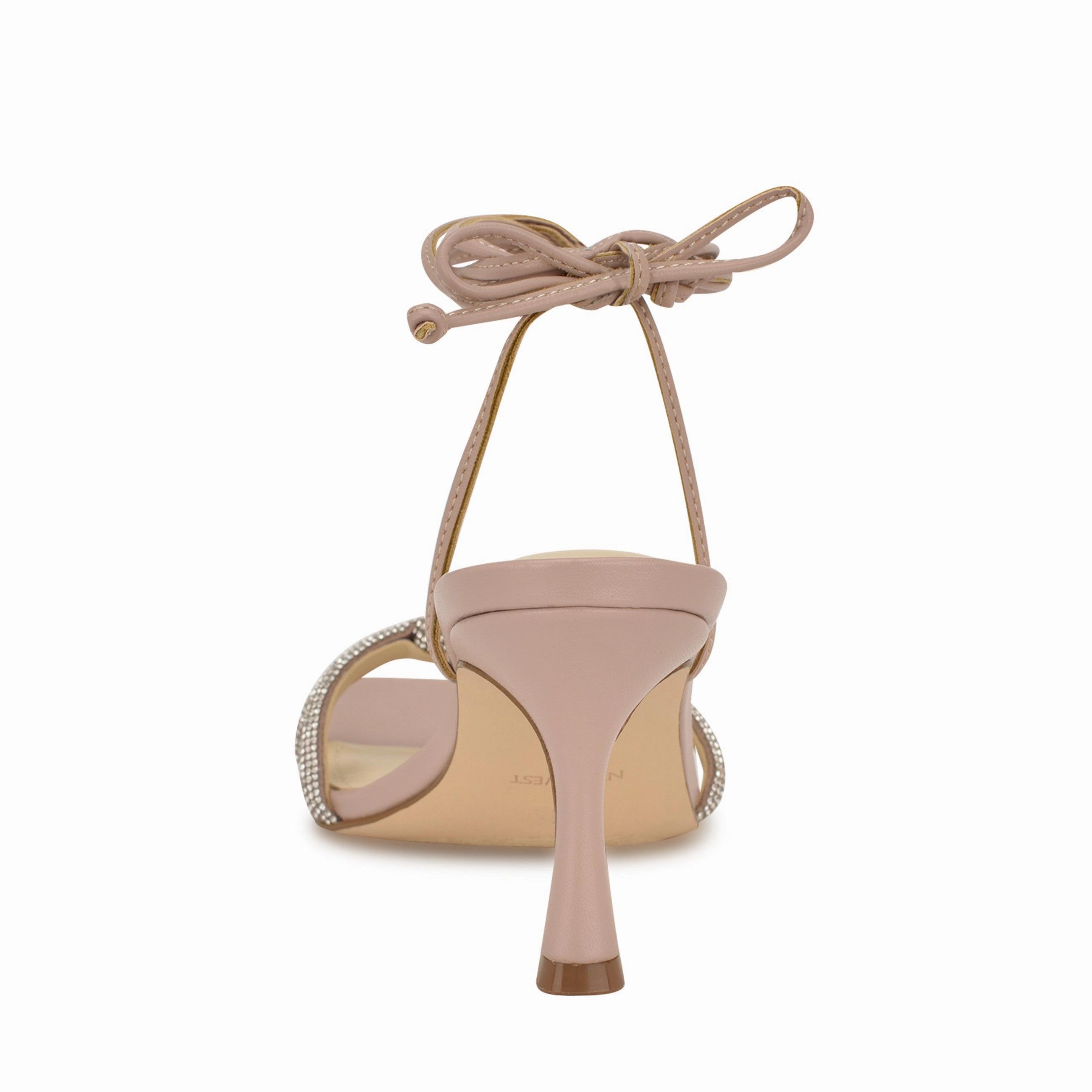 Raqchel Rhinestone Bow Ankle Wrap Sandals