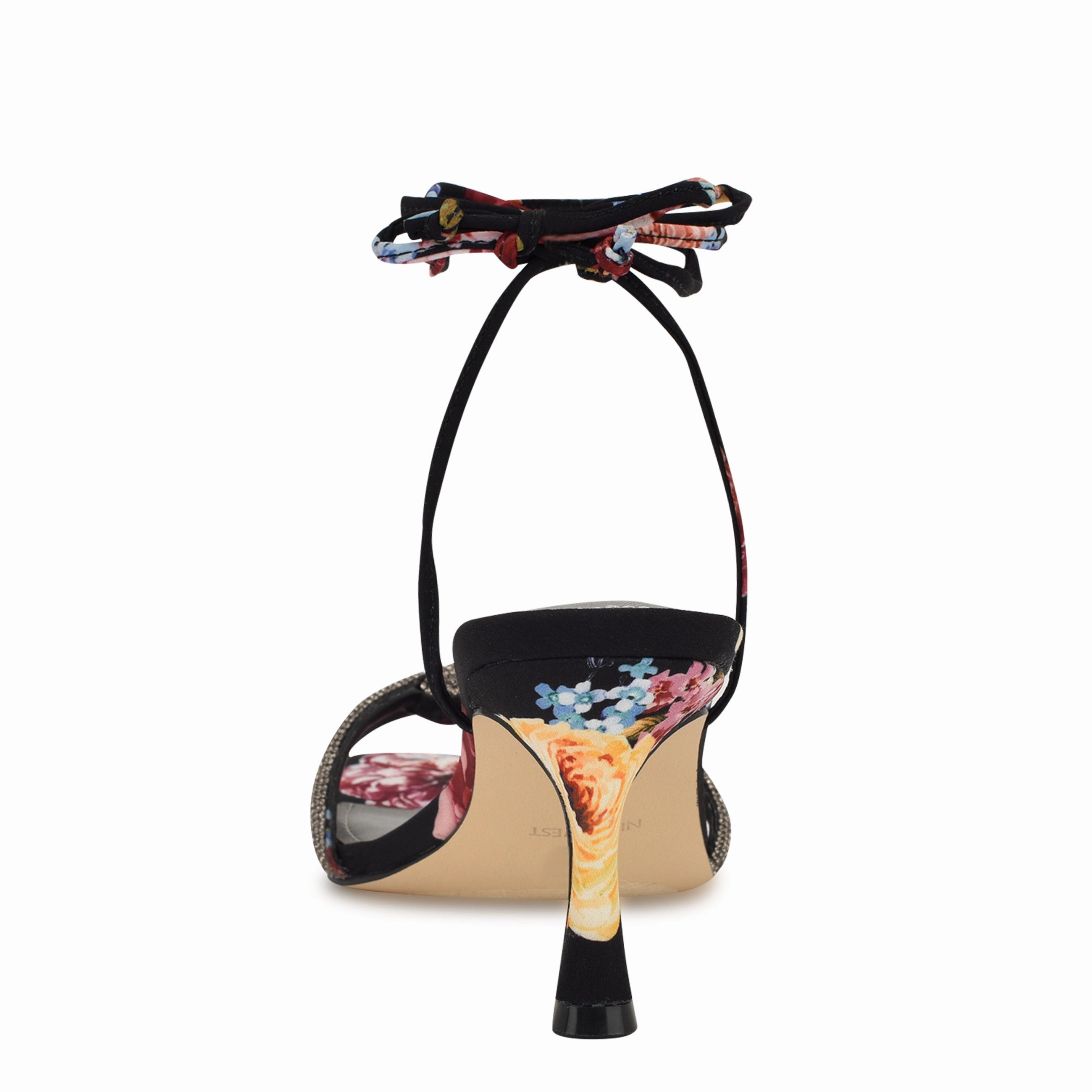 Raqchel Rhinestone Bow Ankle Wrap Sandals