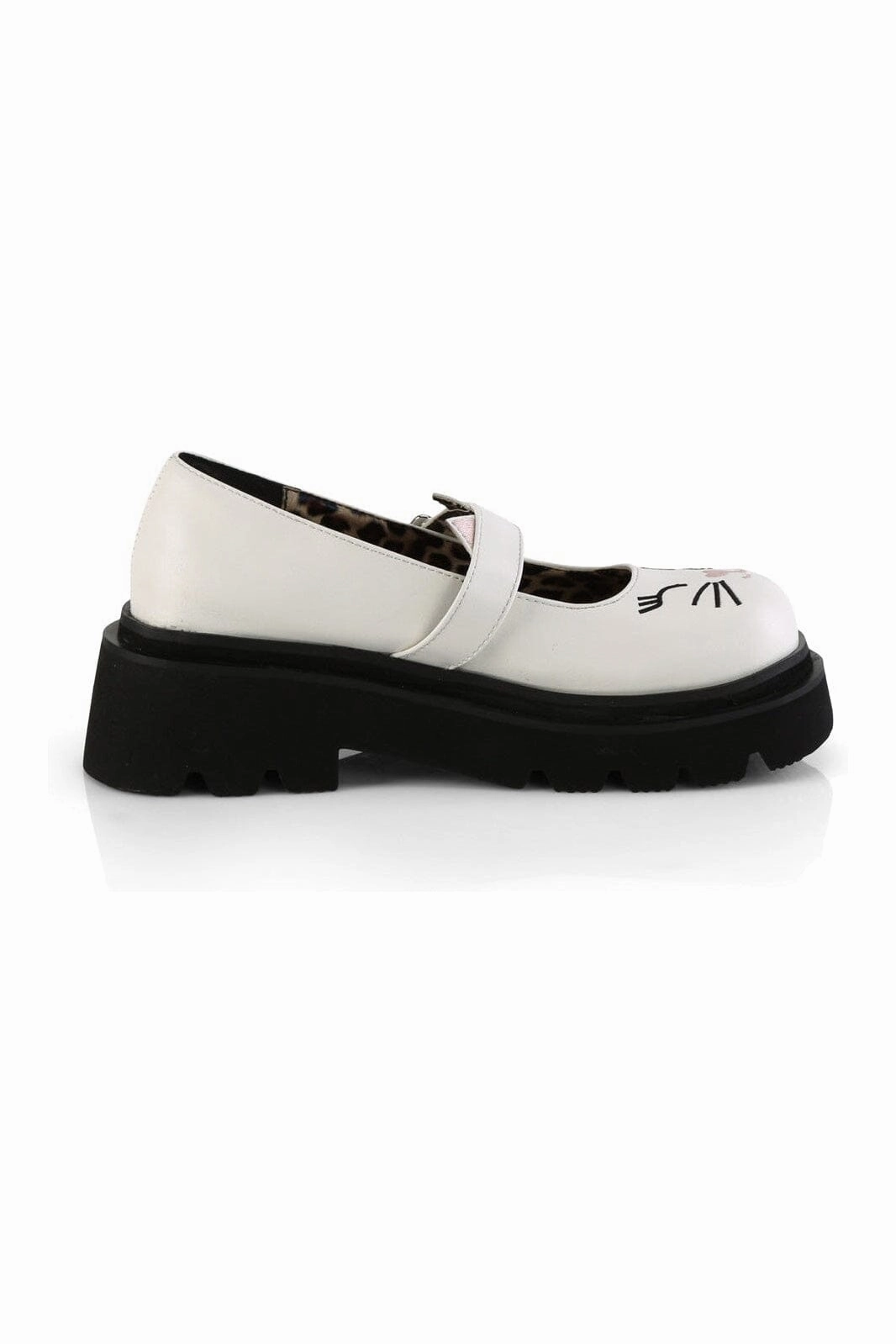 RENEGADE-56 White Vegan Leather Mary Janes