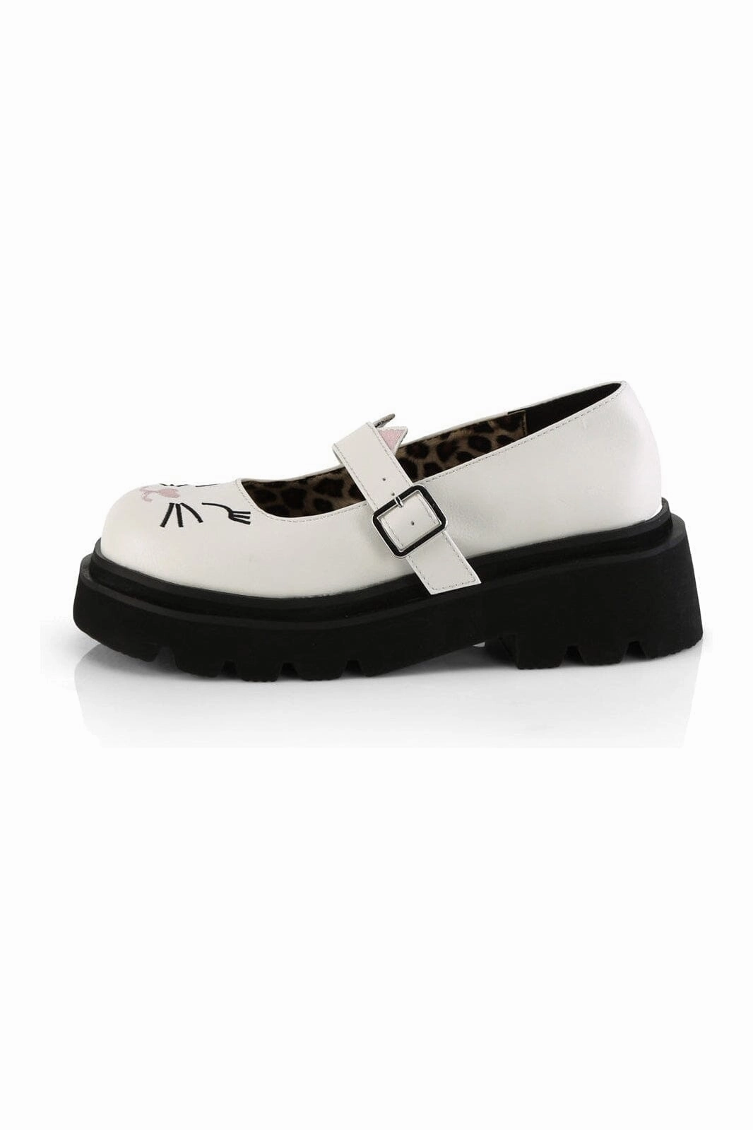 RENEGADE-56 White Vegan Leather Mary Janes