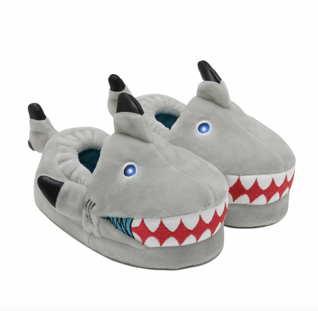 Robeez Black Tip Shark Light-up Slippers