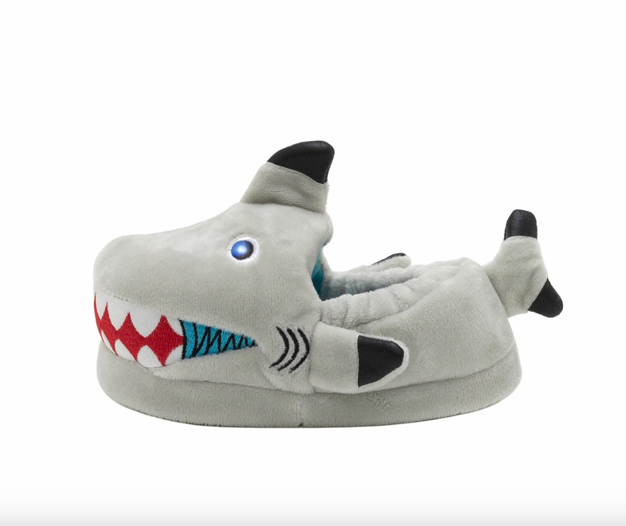 Robeez Black Tip Shark Light-up Slippers