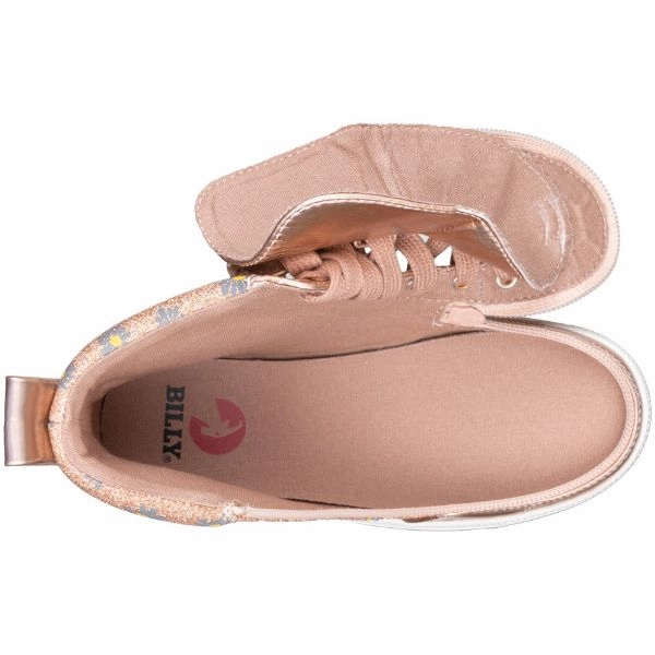 Rose Gold Daisy BILLY Classic Lace High Tops
