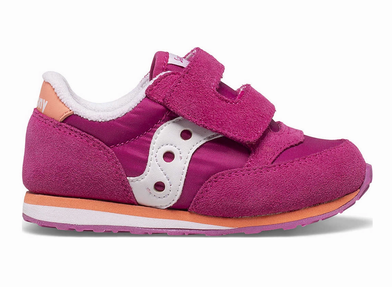 Saucony Baby Jazz Hook & Loop Sneaker Fuchsia / Coral / White Size 7.5M Toddler