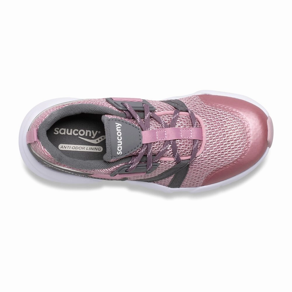 Saucony Blush/Grey Vertex Childrens Lace Sneaker